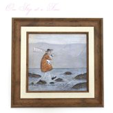 ユーパワー アートフレーム サムトフト 一歩ずつ行こう st-04032 絵 絵画 海 犬