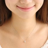 K10 ホワイトゴールド ダイヤモンド リングペンダント ネックレス 天然ダイヤ WG 10金 ジュエリー レディース アクセサリー ギフト プレゼント 贈り物 誕生日 記念日