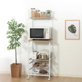 レンジワゴン FBC-03-1 BK/BR ブラック/ブラウン・ホワイト/ナチュラル 2色展開 キッチンワゴン レンジ台 収納 キャスター付き 省スペース おしゃれ シンプル 新生活 家具 インテリア 不二貿易