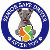 カーサイン 高齢者マーク SENIOR SAFE DRIVER ユークレニアンレフコイ マグネット 強力 直径13cm 肉球 日本製 車 ステッカー