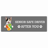 カーサイン 高齢者マーク SENIOR SAFE DRIVER ジャパニーズボブテイル ステッカー シール 長方形 20x6.7cm 肉球 日本製 車