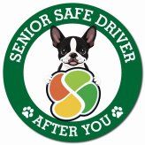 カーサイン 高齢者マーク SENIOR SAFE DRIVER ボストンテリア マグネット 強力 直径13cm 肉球 日本製 車 ステッカー