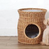 ローテーブル 猫 ラタン風 ドーム オールシーズン ペットハウス ペット ペットハウス&テーブル 丸型 大 小 テーブル サイドテーブル インテリアテーブル おしゃ ペットベッド おしゃれ シンプル 完成品 ネコ 籐 ミニテーブル 机 家具 新生活