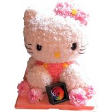 プロポーズ 彼女 キティ ミニローズ 花束風ギフト ダイヤモンド レインボーローズ プリザーブドフラワー入りギフト ケース付き　