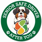 カーサイン 高齢者マーク SENIOR SAFE DRIVER セントバーナード マグネット 強力 直径13cm 肉球 日本製 車 ステッカー
