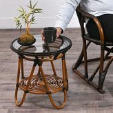 サイドテーブル コーヒーテーブル ガラス ラタンテーブル 籐製 おしゃれ 軽い コンパクト 和風 和モダン アジアン ナチュラル 和室 ホテル 旅館 客室 誕生日 プレゼント ガラステーブル 籐家具 縁側 座敷 ミニテーブル ナイトテーブル 新築祝い 引越し祝い