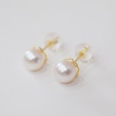 ［pearl621］6mm - 6.5mm ホワイトピンク 薔薇 ピアス あこや真珠