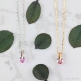  ピンクサファイア プチ ネックレス  プラチナ 18金 一粒 一石 シンプル ペンダント レディース プチネックレス 華奢 デザイン K18 Pt900 誕生石 サファイア ピンク 記念日 彼女 プレゼント ギフト