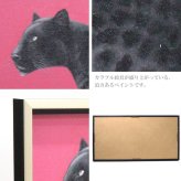 送料無料 ユーパワー レッドブラック OP-22038 オイルペイントアート パンサー レパード ヒョウ 壁掛け アート アートパネル 絵画 インテリア アウトレット