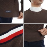 トミーヒルフィガー ゴルフ メンズ シグネチャーストライプ クルーネックセーター TOMMY HILFIGER GOLF THMA473 秋冬モデル お誕生日祝い お祝い 記念品 お父さん 父の日 彼氏 男性 30代 40代 50代 60代  還暦祝い 敬老の日 人気プレゼント プレゼント