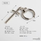 ステンレス クロスピアス 十字架 ミル打ち ドロップピアス フープピアス シルバー 揺れる 存在感 幾何学 模様 大きめ プチプラ 片耳1点 つけっぱなしok メンズ 男性 金属アレルギー対応 イヤリング