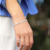 ハワイアンジュエリー ブレスレット 花 プルメリア 長さ調節可能 シルバー925 ロジウムコーティング ジルコニア パーツ アジャスター 彼女 妻 女性 レディース 誕生日 プレゼント ハロウィン 【品番：SBR3508】