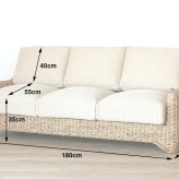 ソファ 座椅子 ウォーターヒヤシンス ー 3人掛け アジアン家具 3人用 幅180cm おしゃれ アジアン ナチュラル リゾート 家具 リビング ホテルライク 開梱設置無料