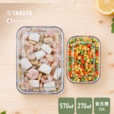 TAKEYA タケヤ FREEZE STOCK フリーズストック S＆M[保存容器 フードコンテナ 冷凍 クリア 透明 日本製 タケヤ フードストッカー オシャレ 保存 容器 中身が見える 小分け 冷凍容器 プラスチック ケース 薄型 浅型 食品保存 小型]