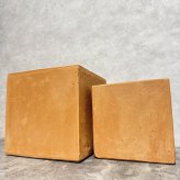 テラコッタ植木鉢 2個セット おしゃれ 四角 角型 スクエア キューブ 約8号 7号 屋外 陶器 素焼き テラコッタ色 KONTON コントン イーシリーズ ES-BX1X2SE 底穴あり 庭 ガーデニング ベランダ 玄関 観葉植物 多肉植物 花 寄せ植え プランター かわいい 北欧 和風 和モダン