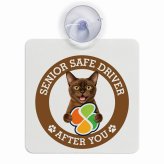 カーサイン 高齢者マーク SENIOR SAFE DRIVER バーミーズ 車内用 吸盤タイプ 収れん火災防止タイプ 肉球 日本製 車 ステッカー
