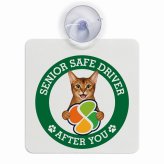 カーサイン 高齢者マーク SENIOR SAFE DRIVER アビシニアン 車内用 吸盤タイプ 収れん火災防止タイプ 肉球 日本製 車 ステッカー