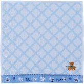 【直送】ロッティ 婦人タオルハンカチ [26-0146-197] RTT-64 BL ブルー チェック柄 くま刺繍 綿100% ミニタオル タオルハンカチ 吸水 肌触り抜群 通学 通勤 レディース ギフト 贈り物 内祝い お返し プレゼント