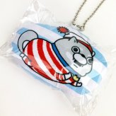 ヨッシースタンプ わんこ ヨッシースタンプ × ウォーリーをさがせ！ クッションキーホルダー わんこ キーホルダー クッション ブルー