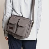 9ポケット多収納　WOODYBELLY ショルダーバッグ【送料無料】メンズ 帆布 父の日 プレゼント キャンバス 小さめ 小さい 斜め掛け 斜めかけバッグ 多収納 軽量 軽い 男性 女性 誕生日 祖父 肩掛けバッグ 帆布バッグ 旅行用カバン トラベルバッグ 海外旅行 使いやすい 鞄 30代 40代 50代 60代 70代 ギフト 贈り物 父親 彼氏 彼女 記念日