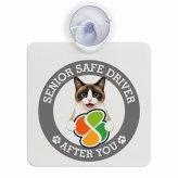 カーサイン 高齢者マーク SENIOR SAFE DRIVER スノーシュー 車内用 吸盤タイプ 収れん火災防止タイプ 肉球 日本製 車 ステッカー