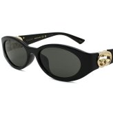 グッチ GUCCI サングラス アジアンフィット アイウェア UVカット オーバル GG1662SA-001 メンズ レディース ユニセックス ブラック+グレー 国内正規品