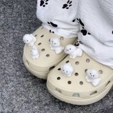 シューズチャーム 6個セット ふわふわ 動物 アニマル シューズアクセサリー かわいい 靴飾り サンダル デコ パーツ レディース キッズ 子供 女の子 プレゼント
