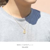 ゴールド ネックレス ハワイアンジュエリー ネックレス イニシャル イエローゴールド 刻印 無料 誕生石入れ可 ラウンド型 コイン メダル 14K K14 K10カットあずきチェーン太0.9mm ギフトラッピング可能 メンズ レディース ハロウィン 【品番：CG-GP112-228SDC4】