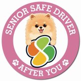 カーサイン 高齢者マーク SENIOR SAFE DRIVER ポメキー マグネット 強力 直径13cm 肉球 日本製 車 ステッカー