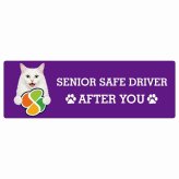 カーサイン 高齢者マーク SENIOR SAFE DRIVER ターキッシュアンゴラ ステッカー シール 長方形 20x6.7cm 肉球 日本製 車