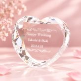 【ロゴOK 名入れギフトにおすすめ！】ハート型 ハートミー heart me レベル50 tiktok クリスタル レーザー彫刻 ガラス 名入れ プレゼント トロフィー 記念品 お祝い 結婚式 両親 記念品 叙勲記念 お礼 感謝 サプライズ ブライダル ウェディング クリスタル楯 父の日 母の日 OGD-008