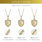 ゴールド ネックレス ハワイアンジュエリー ネックレス イニシャル イエローゴールド ネックレス 刻印 無料 誕生石入れ可 エンブレム型 イニシャル 14k k14カットあずきチェーン太1.4mm ギフトラッピング可能 プレゼント ハロウィン 【品番：CG-GP111-CH1020】