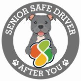 カーサイン 高齢者マーク SENIOR SAFE DRIVER スタッフォードシャーブルテリア ステッカー シール 直径13cm 肉球 日本製 車