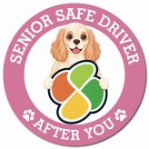 カーサイン 高齢者マーク SENIOR SAFE DRIVER アメリカンコッカースパニエル マグネット 強力 直径13cm 肉球 日本製 車 ステッカー