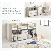 学習机 システム RB-1642S デスク+ワゴン+ 3点セット ロフト 下収納 キャスター付き デスク 学習デスク 勉強机 サイドワゴン かわいい 子供部屋 キッズ家具 子ども部屋 進学 入学 ワゴンの付いたシステムベッド スチール インテリア 新生活