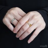 ステンレス 葉っぱのリング 2カラー リーフリング 18KGP ゴールド gold シルバー ぷっくり オープンリング フリーサイズ レディース 女性 指輪 金属アレルギー対応