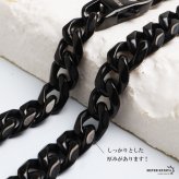 純チタン製 軽い ネックレスチェーン フィガロ喜平ネックレス ブラック つけっぱなし 幅7mm 丁度いい太さ かっこいい クール シンプル 大人 厚みあり メンズ 男性 金属アレルギー対応