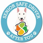 カーサイン 高齢者マーク SENIOR SAFE DRIVER ブルテリア マグネット 強力 直径13cm 肉球 日本製 車 ステッカー