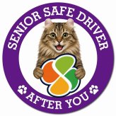 カーサイン 高齢者マーク SENIOR SAFE DRIVER アメリカンカール マグネット 強力 直径13cm 肉球 日本製 車 ステッカー