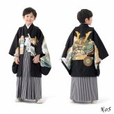 七五三 着物 男の子 5歳 袴 PO-112 購入 販売 鷹兜松 鷹 兜 男児 753 羽織袴 羽織 袴セット 男の子袴 セット 和装 レトロ 龍 子供 五歳 5才 お正月 ボーイズ