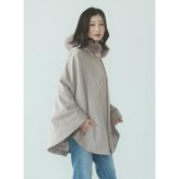 ケープ カシミヤ 100% ポンチョ フード付き 暖かい レディース アウター マント ケープポンチョ ケープコート フォックスファー ボレロ 春 秋 冬 ブラック キャメル ギフト プレゼント 6F (02000047r)