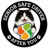 カーサイン 高齢者マーク SENIOR SAFE DRIVER キムリック マグネット 強力 直径13cm 肉球 日本製 車 ステッカー