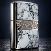 ZIPPO おしゃれ ライター アラベスク＆大理石 ジッポ Arabesque Marble 両面加工 彫刻 シルバー ホワイト かっこいい メンズ ギフト プレゼントッポ ライター かっこいい 5面加工 エッチング彫刻 金赤 金タンク メンズ プレゼント ギフト