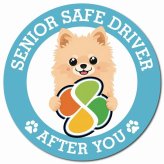 カーサイン 高齢者マーク SENIOR SAFE DRIVER ポメチワ マグネット 強力 直径13cm 肉球 日本製 車 ステッカー