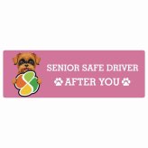 カーサイン 高齢者マーク SENIOR SAFE DRIVER ブリュッセルグリフォン ステッカー シール 長方形 20x6.7cm 肉球 日本製 車