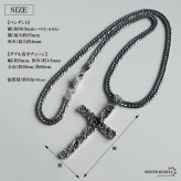 シルバー925 クロスネックレス フラワーネックレス アンティーク ペンダントネックレス ダブル喜平 6面カット 50cm 60cm シルバー 燻し ブラック 十字架 花 個性的 金剛杵 メンズ 男性 金属アレルギー対応