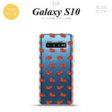 SC-03L SCV41 Galaxy S10 スマホケース ソフトケース 苺 イチゴ 小 赤 メンズ レディース nk-s10-tp045