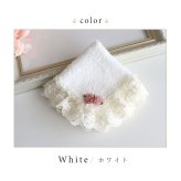 タオルハンカチ おしゃれ かわいい 日本製 吸水性 綿100％ レディース プレゼント ギフト 母の日 返礼品 バラ ローズ レース ギャザー LALUICE ラルイス