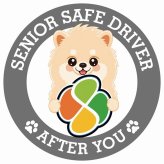 カーサイン 高齢者マーク SENIOR SAFE DRIVER ポメラニアン ステッカー シール 直径13cm 肉球 日本製 車