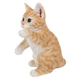 置物 猫 立つ茶トラ猫 高さ20.5cm woobia ウービア リアル かわいい おしゃれ 玄関 インテリア オブジェ ガーデン 茶トラ ねこ ネコ 動物 アニマル 癒し 棚 北欧 リビング プレゼント ギフト 新築祝い 猫好き
